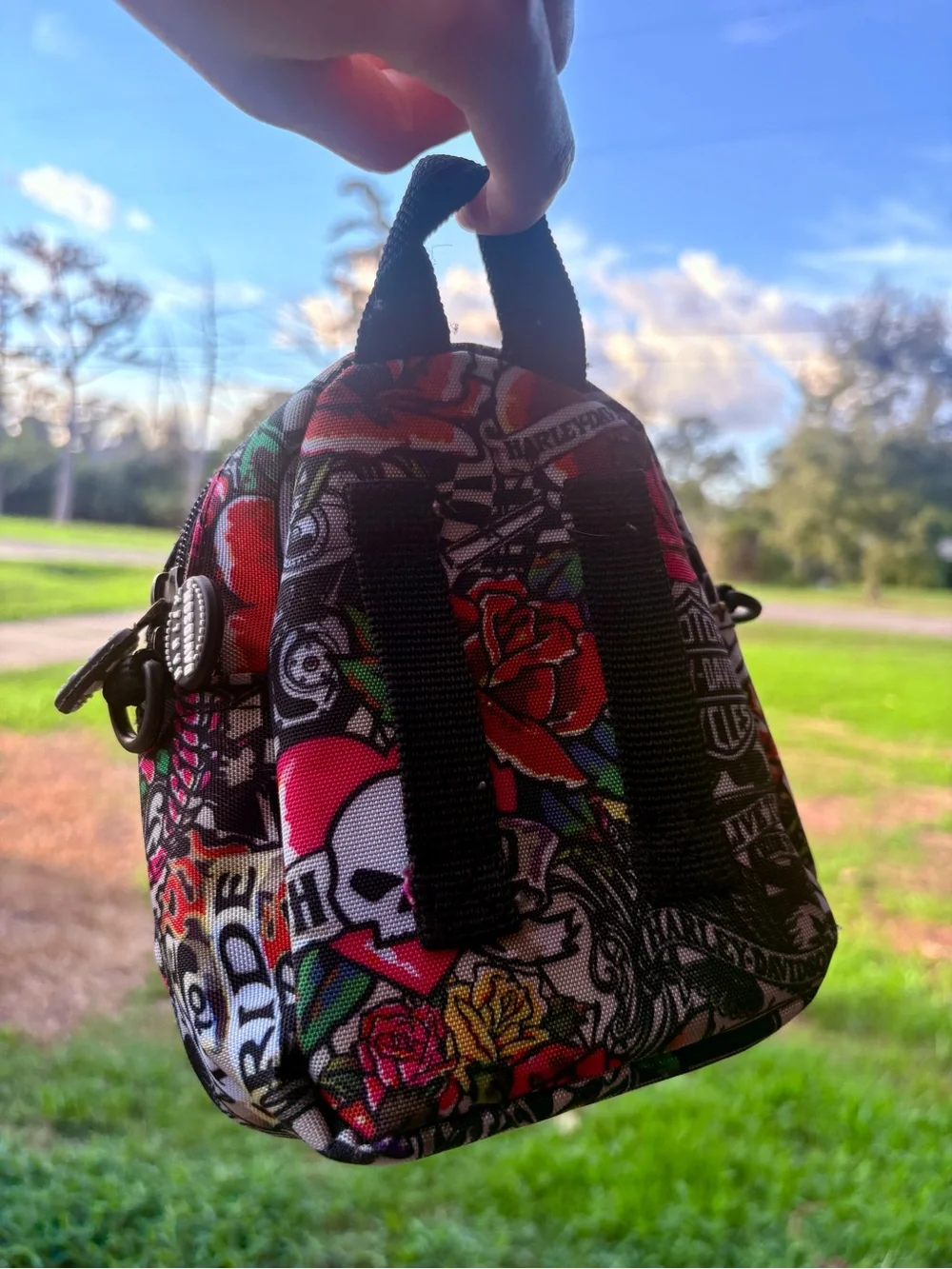 Harley-Davidson Black and Red Graphic Mini Backpack